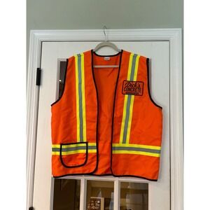 EUC Dick's Concrete Blaze Orange Utility Vest Halloween Costume Spirit L/XL